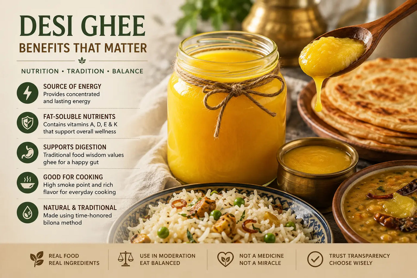Desi Ghee Benefits: Nutrition, Evidence and What You Should Actually Know