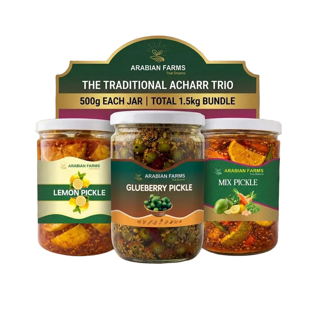 Arabian Farms Achaar Trio Mix, Lassora & Lemon | 1.5 KG