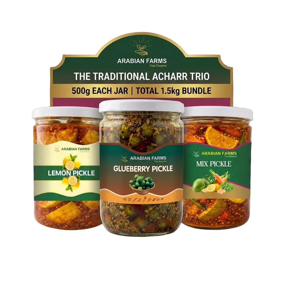 Arabian Farms Achaar Trio Mix, Lassora & Lemon | 1.5 KG